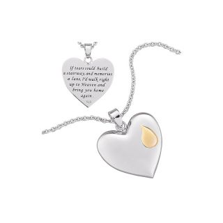 Sterling Silver Memorial Heart Pendant with 20 Rope Chain