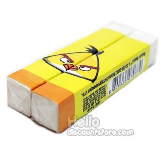  premium erasers set of 2 rovio entertainment angry yellow erasers