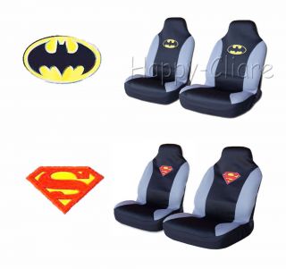 Superman Batman Emblem Car Front Seat Cover 2pcs Set