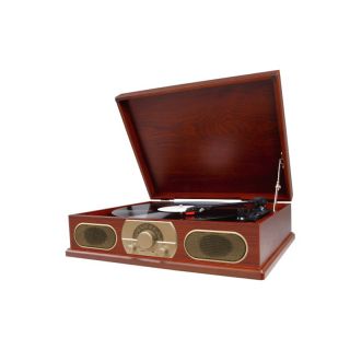 Studebaker Wooden Turntable with AM/FM Radio and Cassette Player at