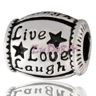 Eudora Christmas Gift Live Love Laugh Silver Bead S859