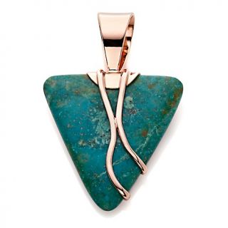 Jay King Reversible Anhui Turquoise and Black Obsidian Copper Pendant