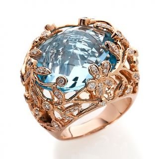  with Carol Brodie 18K Rose Gold 28.28ct Blue Topaz and D