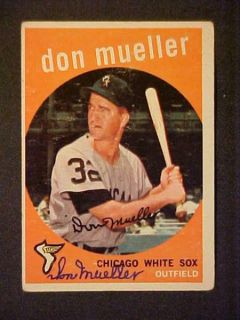 DON MUELLER (d.2011) HAND SIGNED 1959 TOPPS CARD