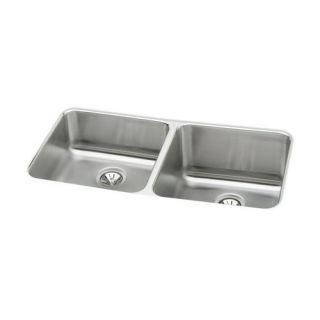 Elkay Lustertone Undermount Stainless Steel Kitchen Sink   Double Bowl
