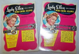  Pin Curl Clips Hair Lady Ellen Actress Elyse Knox Sample Cards