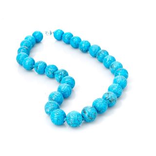 carved howlite sterling silver 18 beaded necklace rating 7 $ 35 97