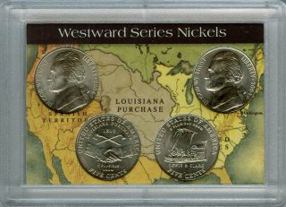 2004 Westward Series Nickel Set 4 Coins Uncirculated in Whitman Frosty