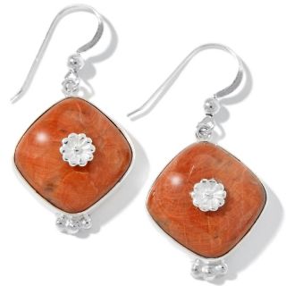  jay king red flower stone sterling silver drop earrings rating 2 $ 27