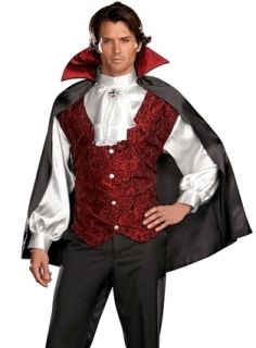 Mens Goth Vampire Dracula Outfit Fancy Dress Halloween Costume
