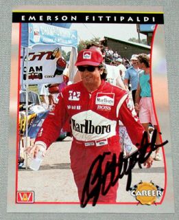 Emerson Fittipaldi IndyCar Racer Signed Racing Card 2
