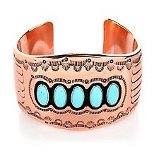  89 90 chaco canyon turquoise accented rectangular copper ring $ 39 90