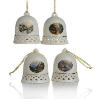Thomas Kinkade Thomas Kinkade Set of 4 Ceramic Bell Ornaments