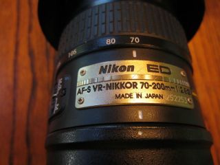 Nikon Zoom Nikkor 70 200mm F 2 8G VR AF S Telephoto Zoom Lens