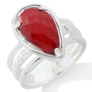 Silver Destinations 3.2ct Red Corundum Sterling Silver Ring
