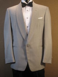 Vintage Miami Vice Gray Twill Tuxedo Jacket 4pc 37S