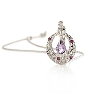 Victoria Wieck 2.19ct Amethyst and Gemstone Sterling Silver Scrolled