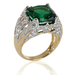 Xavier Absolute™ 2 Tone 7.97ct Simulated Emerald and Absolute Leaf
