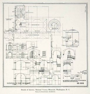 1928 Print Swartwout Architecture National Victory Memorial Washington