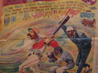 1964 Casey at The Bat Ernest Thayer Baseball Poem Print