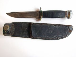  Vintage Marbles Hunting Knife and Sheath 8 5"