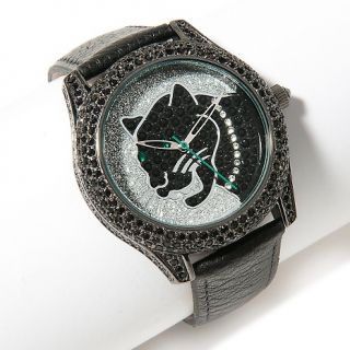 Couture Watches by Adrienne Rare Jet Panther Gunmetal tone Watch