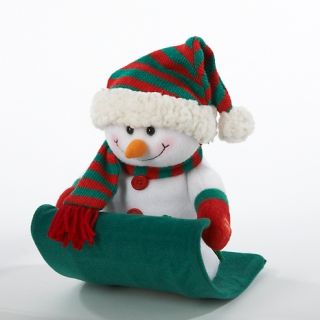 Kurt Adler 8 Battery Operated Singing and Rolling Snowman on Sled at
