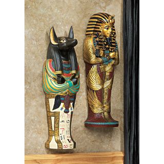12 Icon of Egypt Set Egyptian God Anubis & King Tut Sarcophagus Wall