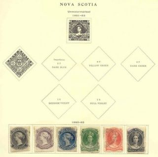 Nova Scotia 1860/1863 Set of 6 1c MNH 1bk25