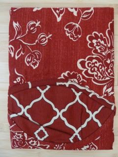   JACQUELINE WINDOW VALANCE 60 Wx16 L EVERARD DAMASK RUBY RED FLORAL