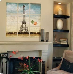 Eiffel Tower Wall Stickers Mural 9 Tile Decals 32x32 Vinyl Room