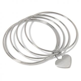  5pc bangle set with heart charm note customer pick rating 40 $ 16 95