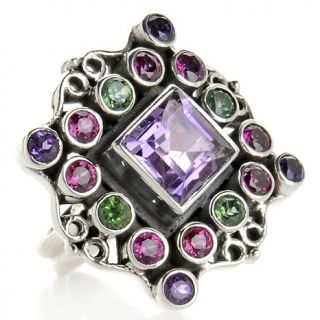 Nicky Butler 5.1ct Amethyst and Multigemstone Sterling Silver Ring