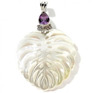 Himalayan Gems™ Himalayan™ Gems Mother of Pearl and Amethyst Leaf