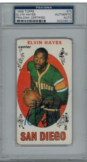 PSA/DNA Elvin Hayes Signed Rockets 1969 Topps Rookie RC Card #75   San