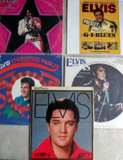 1970s Lot 3 Elvis Presley Albums Sun Times Article Calendar