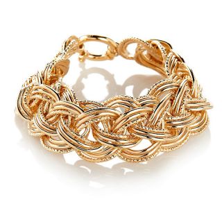 Bellezza Saveria Yellow Bronze Woven Link 8 Bracelet