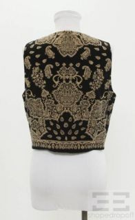 Emanuel Emanuel Ungaro Black & Tan Print Silk Button Front Sleeveless