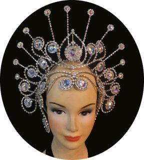 Evita H040 Swarovski Showgirl Drag Queen Pageant Headdress