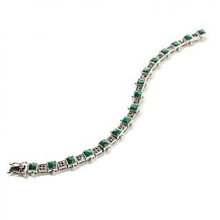 Jewelry Bracelets Tennis Giardino Marcasite and Green Corundum