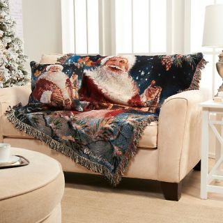 Winter Lane Throw and Pillow   Enchanted Santa