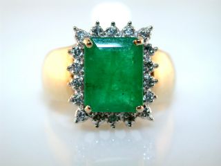  Emerald Cut 1 50ct Emerald Diamond 14kt Yellow Gold Ring