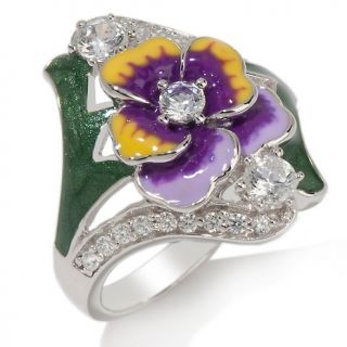 Absolute Xavier .58ct Absolute™ Pavé and Enamel Pansy Ring