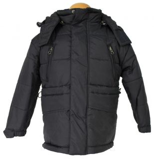 Boys Winter Jacket Coat Warm Insulated Navy Blue w Hood Pockets Kids