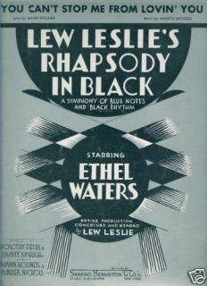 Ethel Waters Lew Leslies Rhapsody in Black 1931