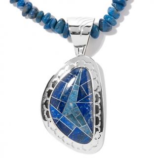 Jay King Lapis and Denim Lapis Mosaic Sterling Silver Pendant with