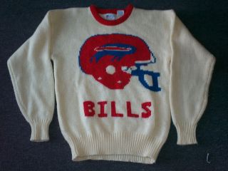 Vtg Cliff Engle Sweater Buffalo Bills Size M Mens NFL Wool Classic