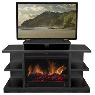 Blk Vent Free Electric Infrared Fireplace Heater Media Entertainment