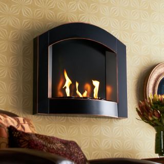 Wall Mount Arch Gel Fuel Fireplace   Black