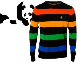 Enjoi Barred Crew Sweater Stripes Rainbow NEW